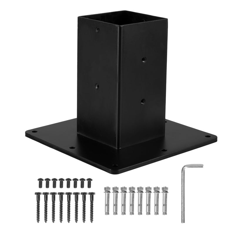 Ilyapa Black Mailbox Post Mount Base Plate Mounting Bracket - Works with Mailboxes - No Wood Required, Slides Over Bracket 43x4x4 - (8x8x7 in.) - Image 1